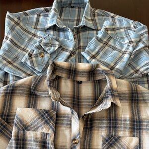 Women’s Plaid long Sleeve Shirts (2)